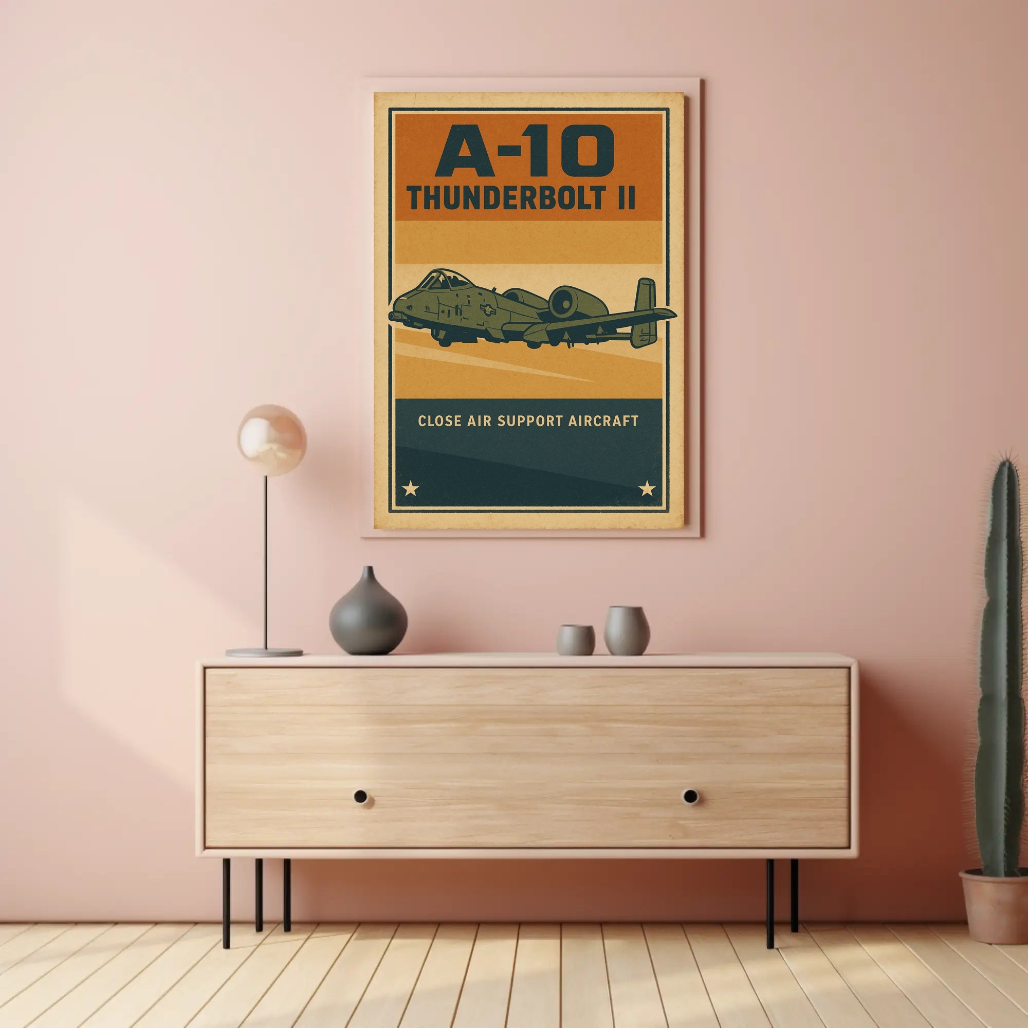 A-10 Thunderbolt II Retro Design Military Recruitment Poster