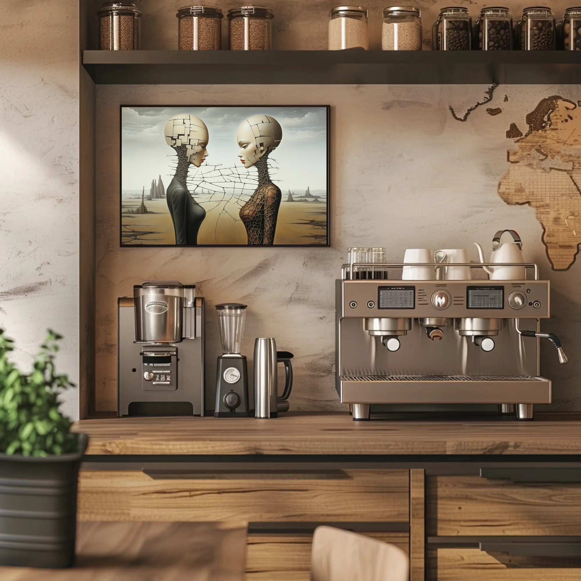 Surreal Duality Art Print: Abstract or Artistic Poster