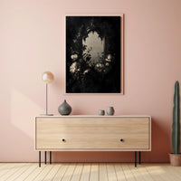 Antique Floral Elegance: Baroque Mirror Artistic Poster PosterGoat