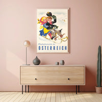 Winter Fun in Austria Vintage Travel Poster PosterGoat