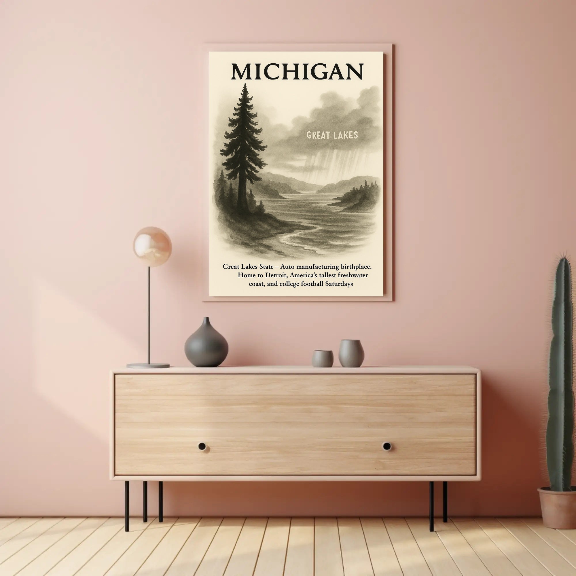 Michigan The Great Lakes State Poster PosterGoat