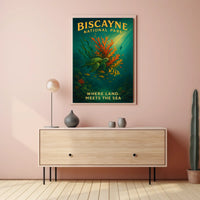 Biscayne National Park Where Land Poster