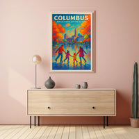 Columbus Reflections On The Scioto Poster