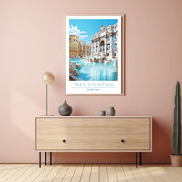 Trevi Fountain Artistry in Rome Travel Poster