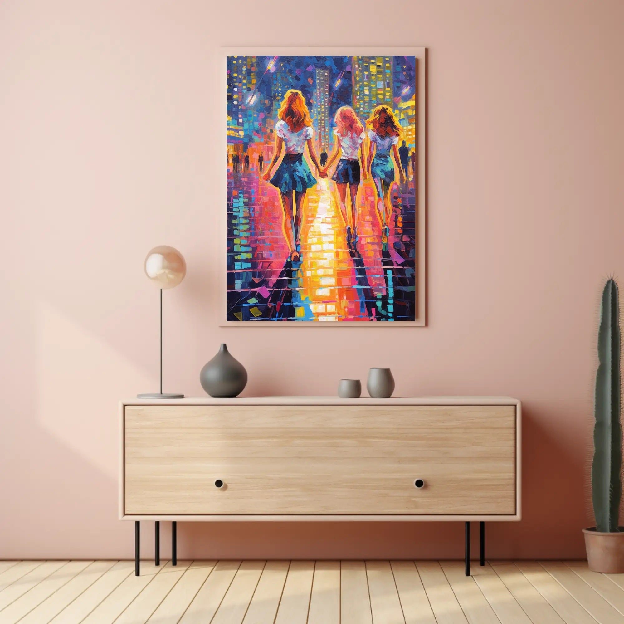 Vibrant City Stroll Poster