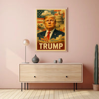 Donald Trump 45th President of the United States Layered Digital Collage Poster