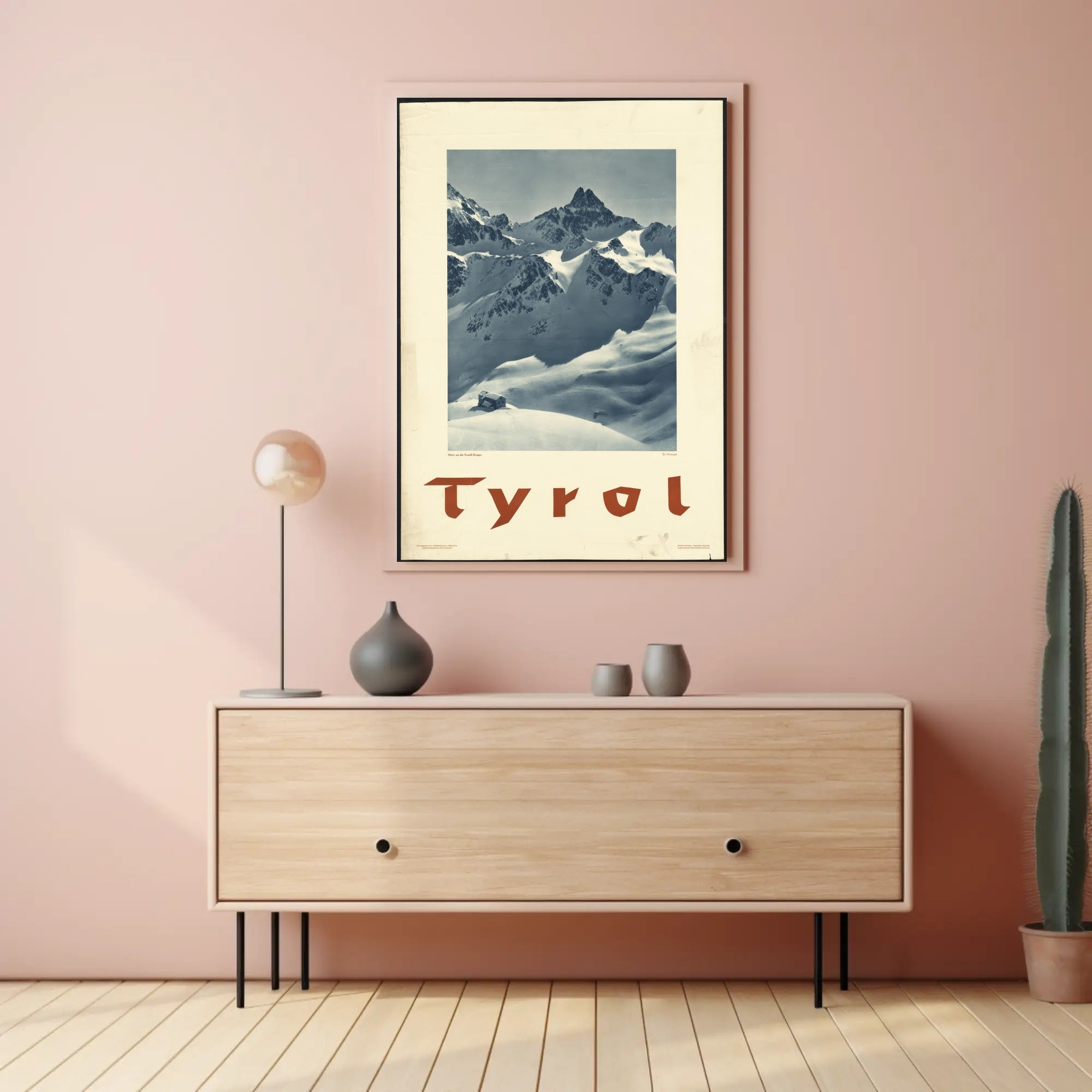 Tyrol Black-and-White Vintage Travel Poster PosterGoat