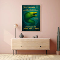 Green Moray Eel Vintage Poster Wall Art Print