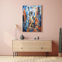 Statue of Liberty City Icon Poster Abstract Wall Art