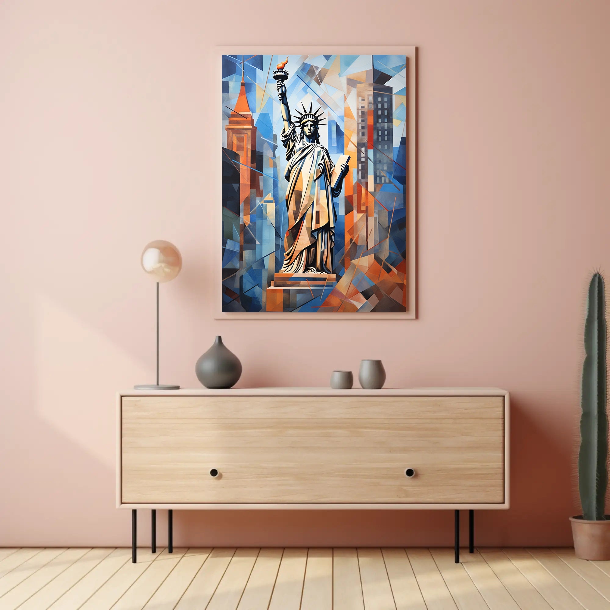 Statue of Liberty City Icon Poster Abstract Wall Art