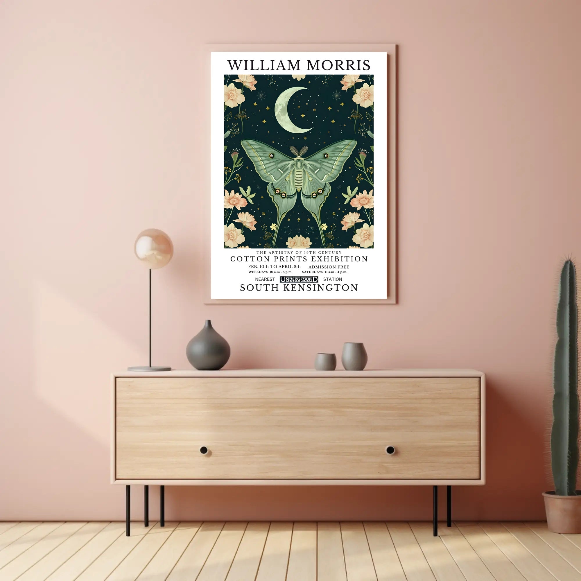 William Morris Cotton Prints Exhibition Poster