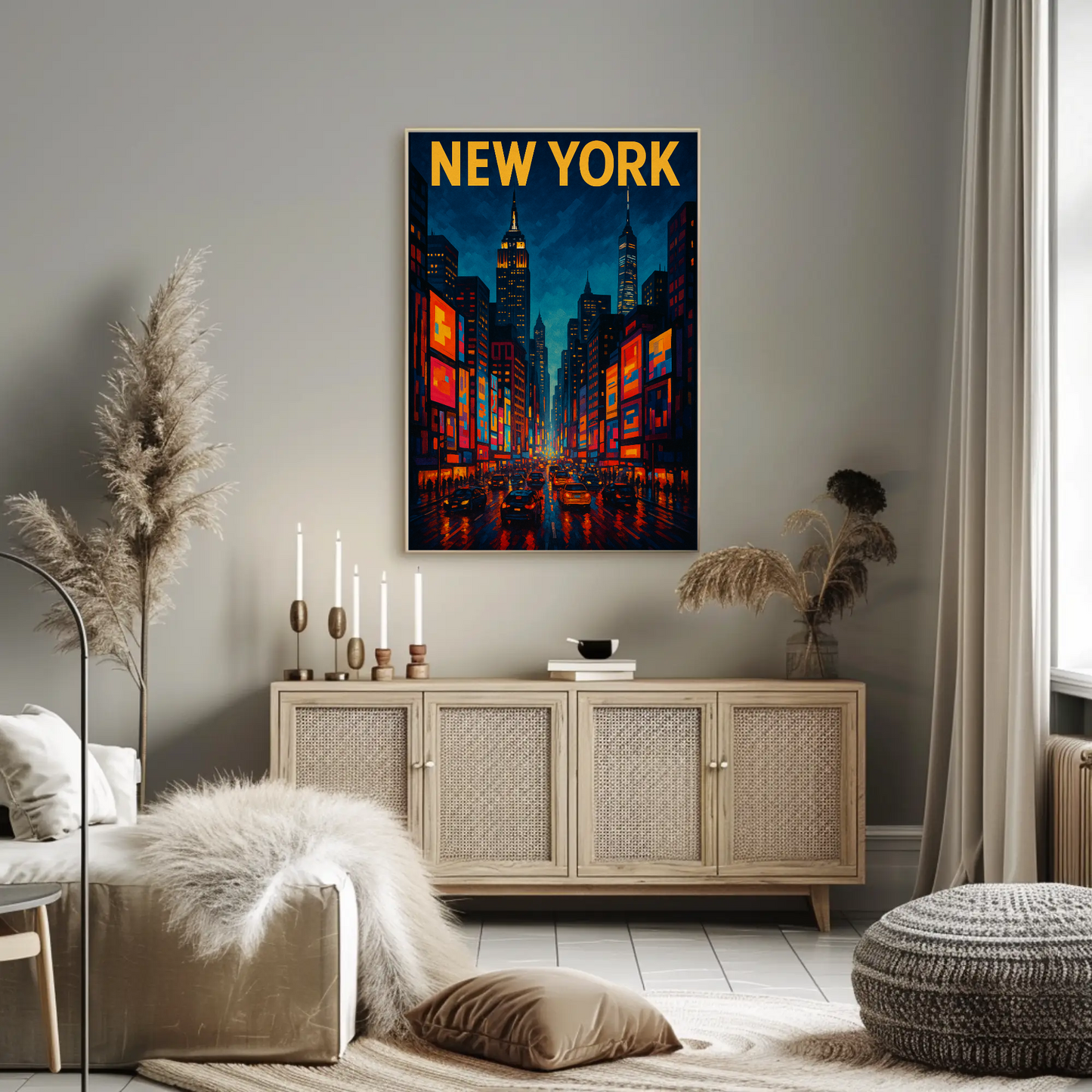 New York City Night Lights Travel Poster