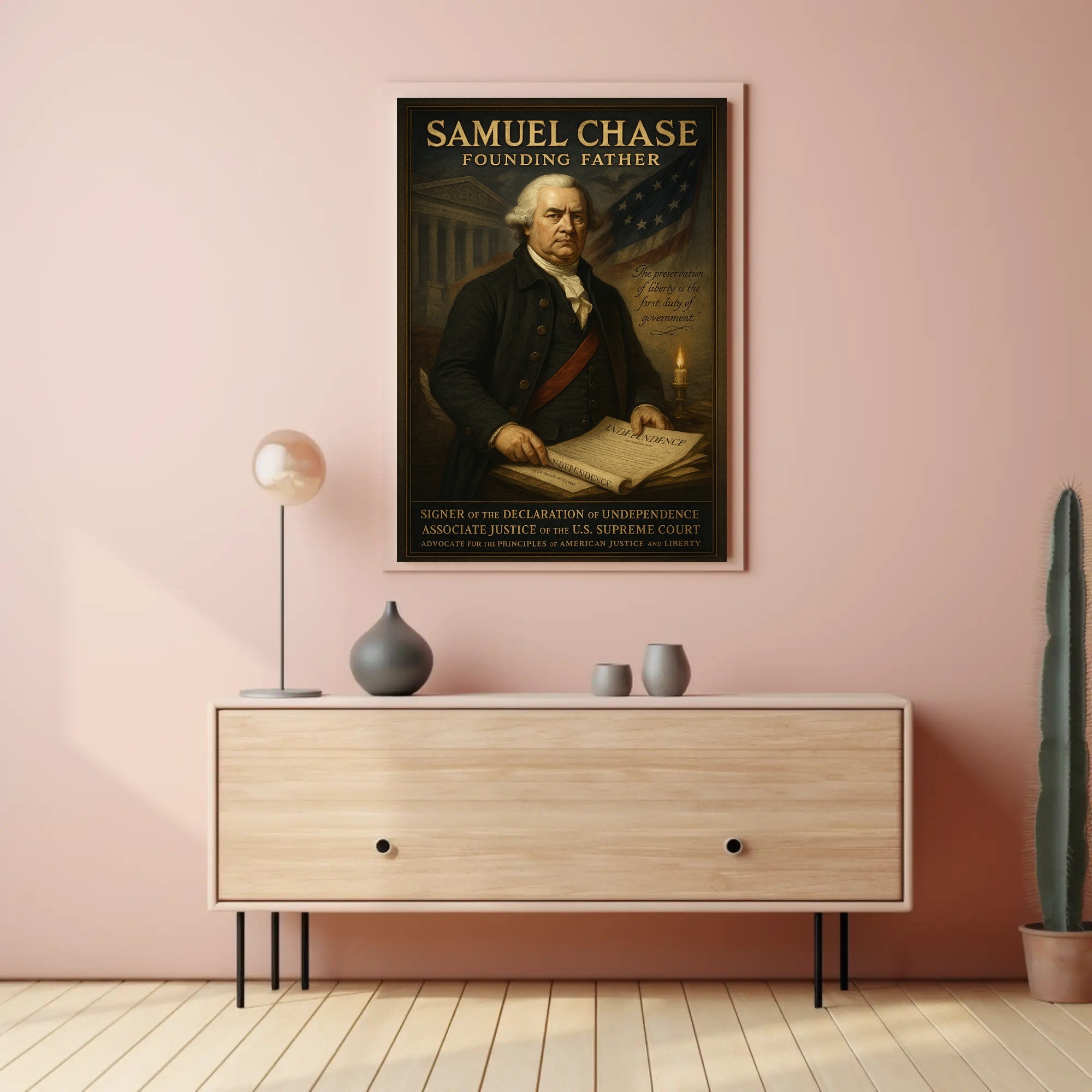 Samuel Chase Vintage Patriotic Historical or Presidential Poster PosterGoat