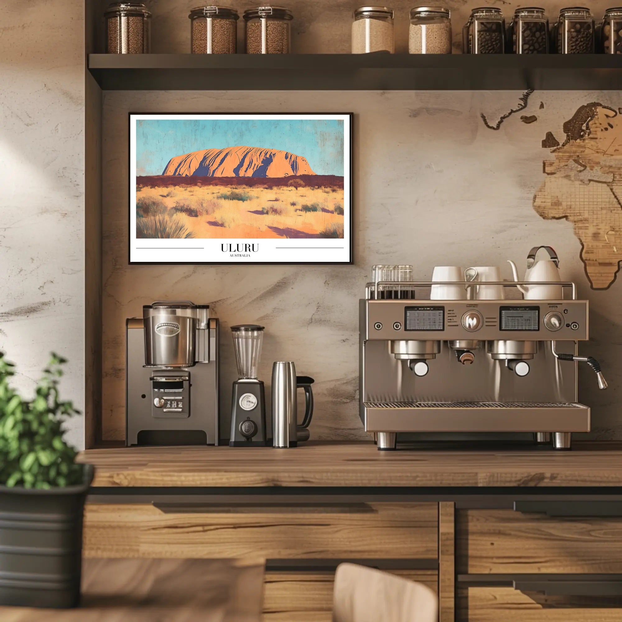 Uluru Desert Vintage Travel Poster