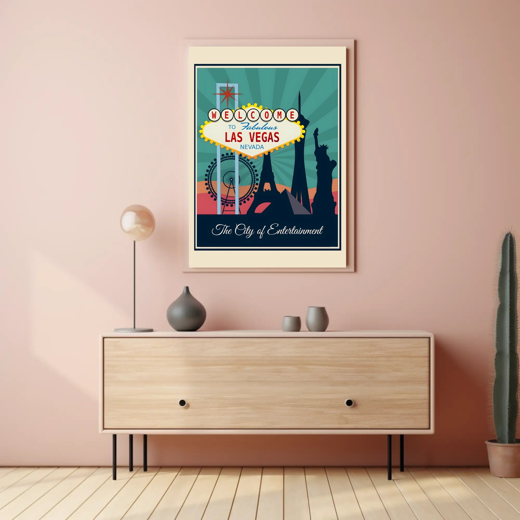 Iconic Las Vegas Landmarks Travel Poster