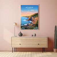 Scenic Coastal Sunrise Acadia National Park Poster