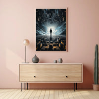 Surreal Futuristic Landscape: Abstract Sci-Fi Poster