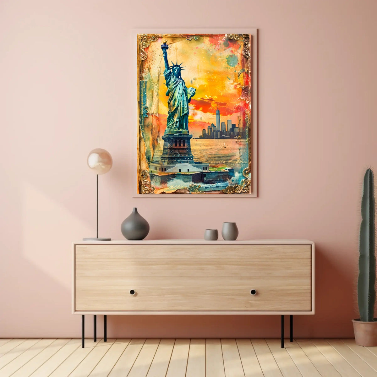 Statue Of Liberty New York City Poster Vintage Wall Art