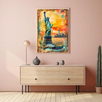 Statue Of Liberty New York City Poster Vintage Wall Art