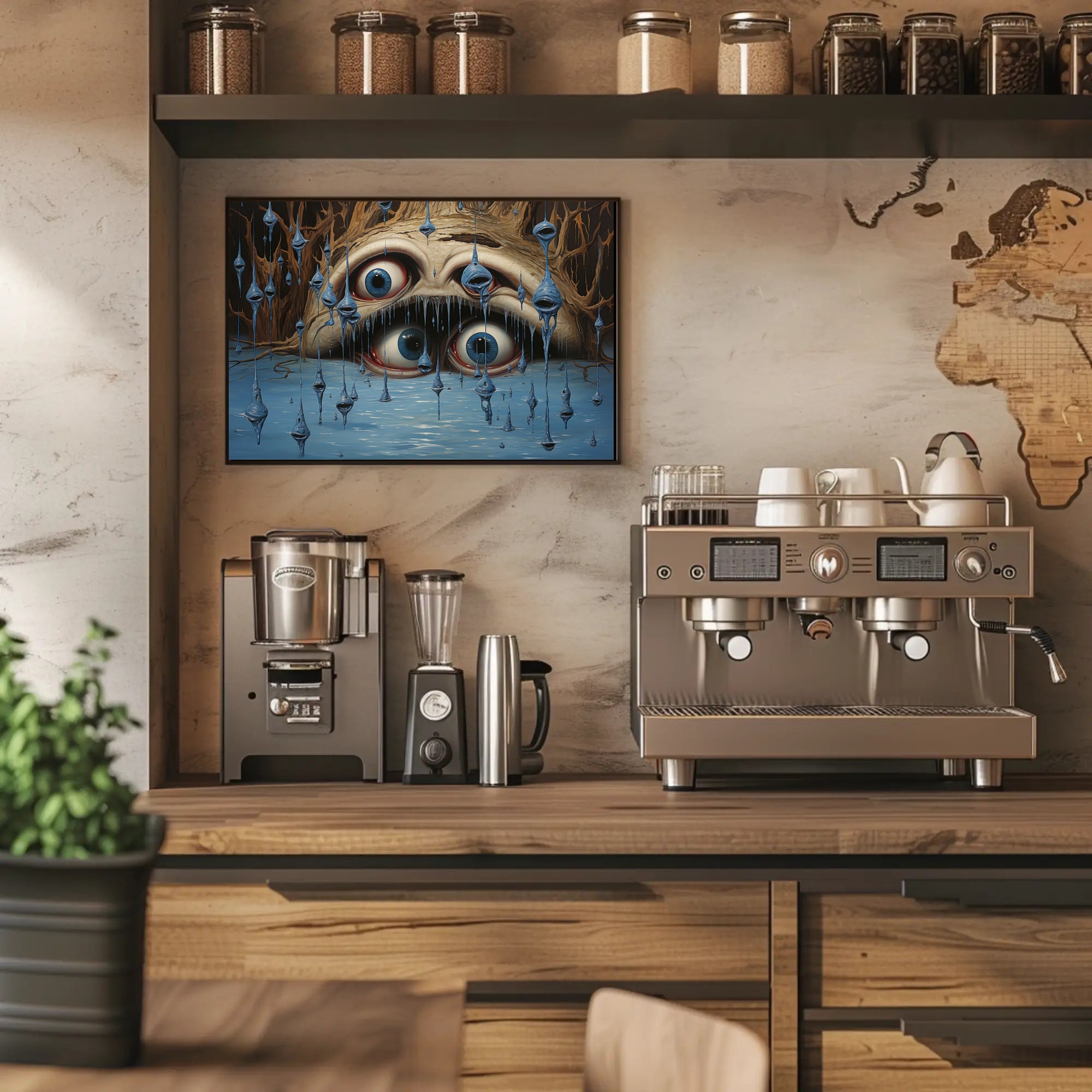 Surreal Face with Eyes Fantasy or Mythology Poster