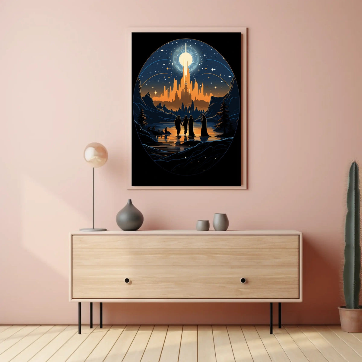 Enchanted City Adventure Surrealism Digital Painting Poster