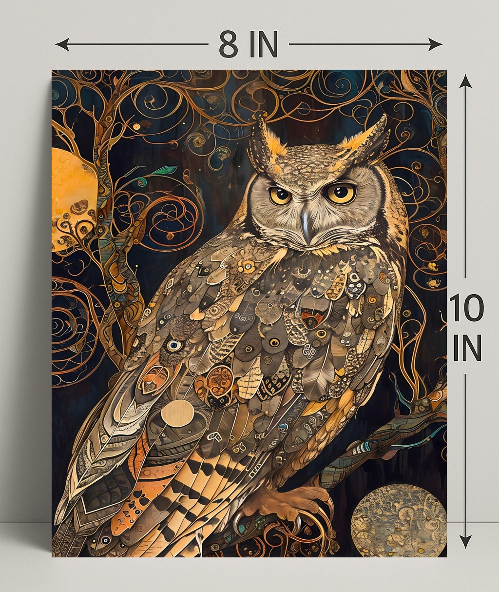 Intricate Owl Fantasy Surrealism Art Print Fantasy or Mythology Poster