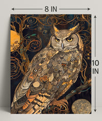 Intricate Owl Fantasy Surrealism Art Print Fantasy or Mythology Poster