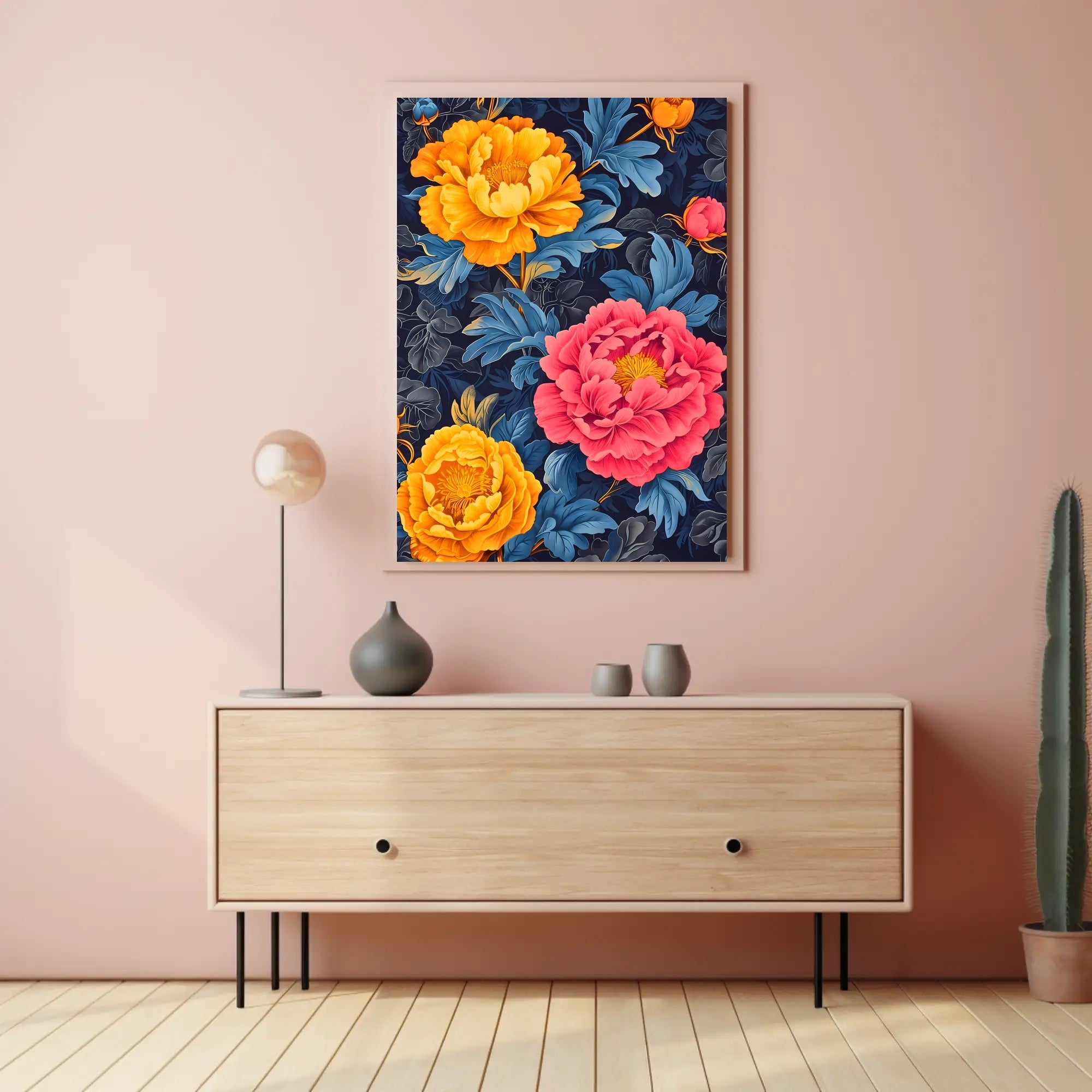 Vivid Floral Elegance Art Print - Abstract or Artistic Poster