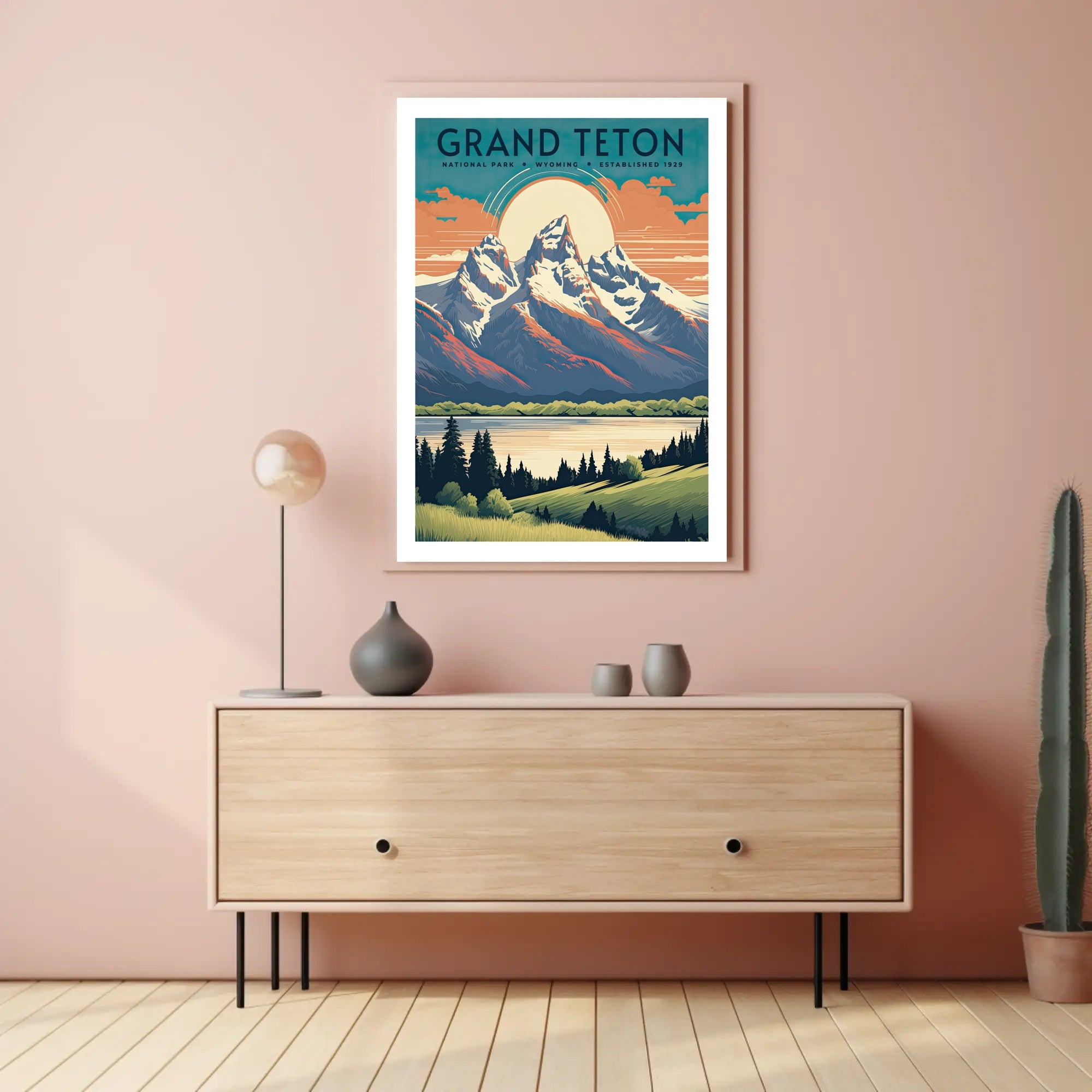Grand Teton Vintage Travel Poster Wall Art