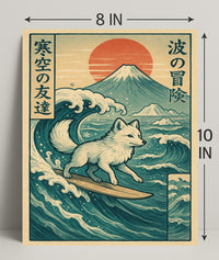 Surfing Fox Adventure Poster PosterGoat
