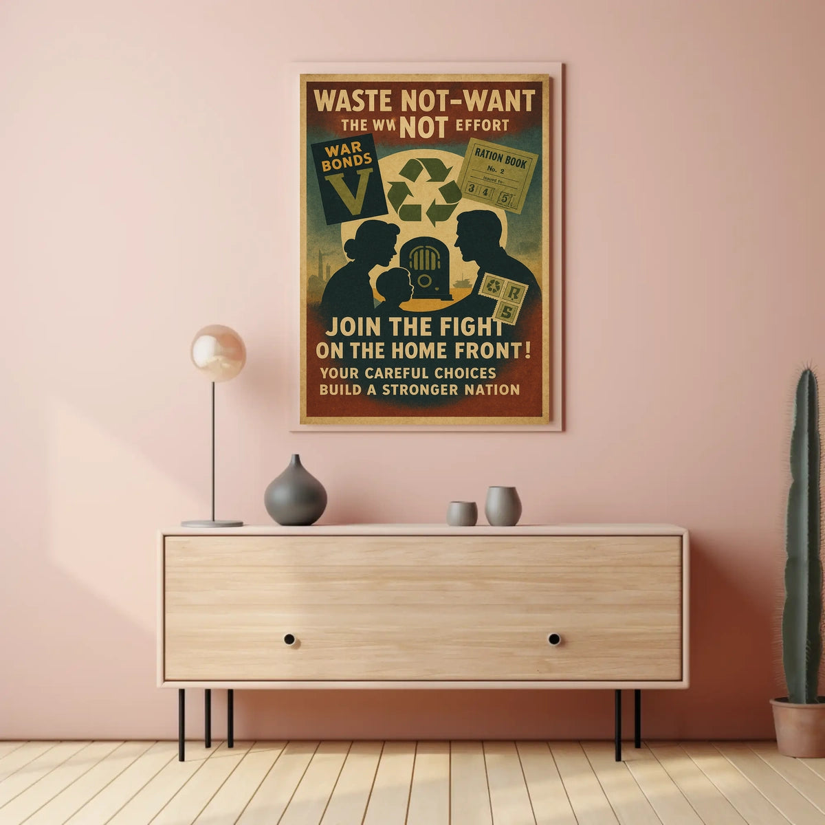 Waste Not, Want Not Home Front Effort Poster