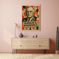 Franklin D. Roosevelt 32nd President of the United States Layered paper Collage Poster