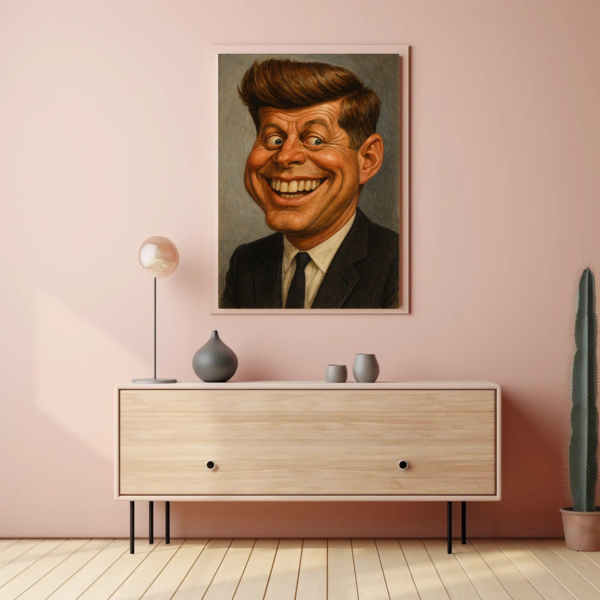 John F. Kennedy Caricature Poster PosterGoat