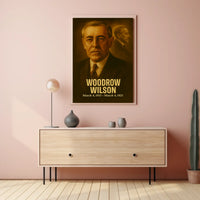 Woodrow Wilson Presidential Poster Vintage Analog Film Aesthetic Wall Art Historical Portrait Print