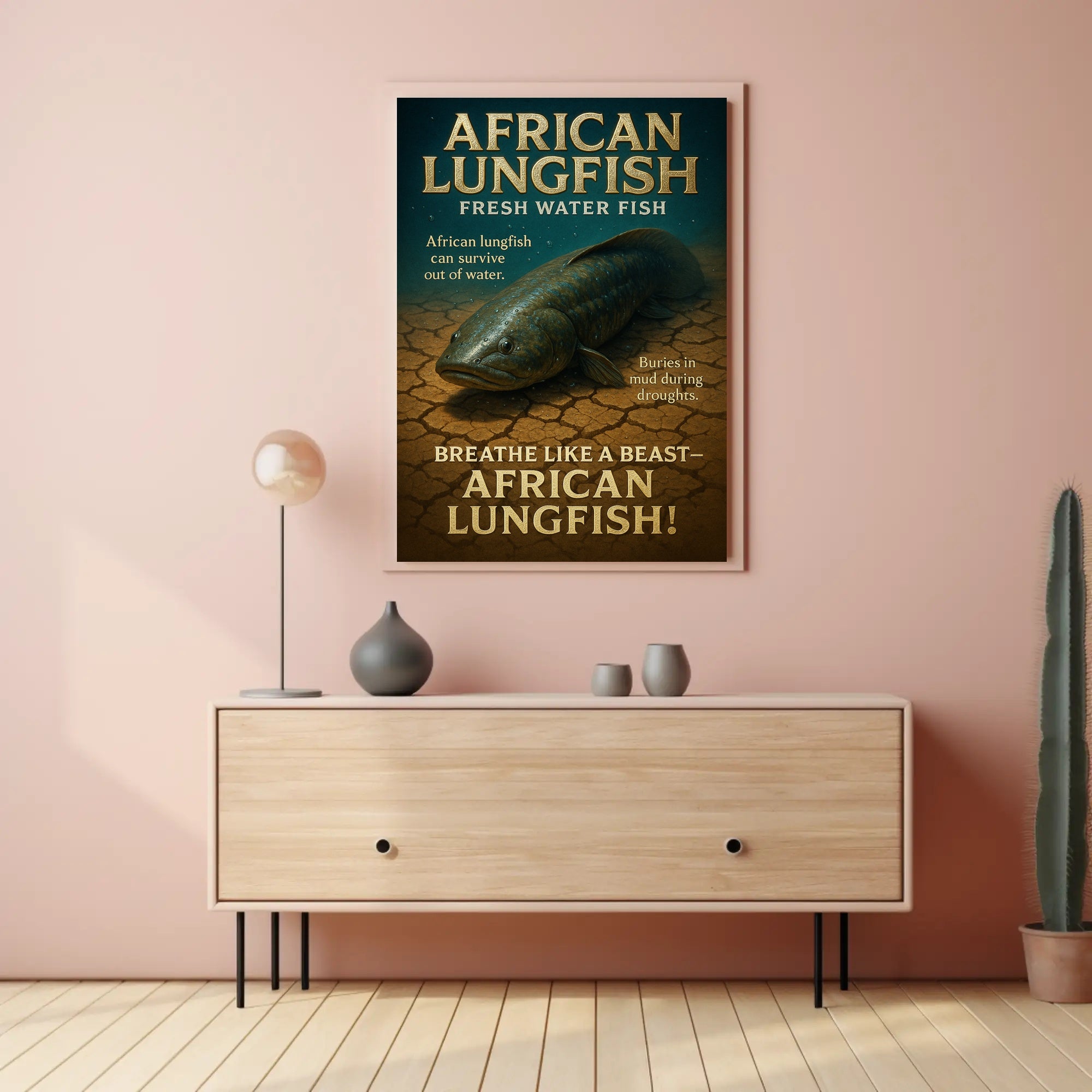 African Lungfish Mastery: Educational Animal Poster