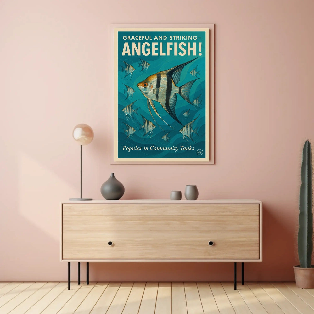 Graceful and Striking Angelfish Poster