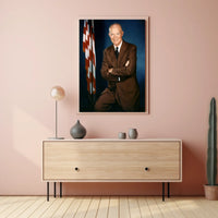 Presidential Pose with Flag – Dwight D. Eisenhower Poster