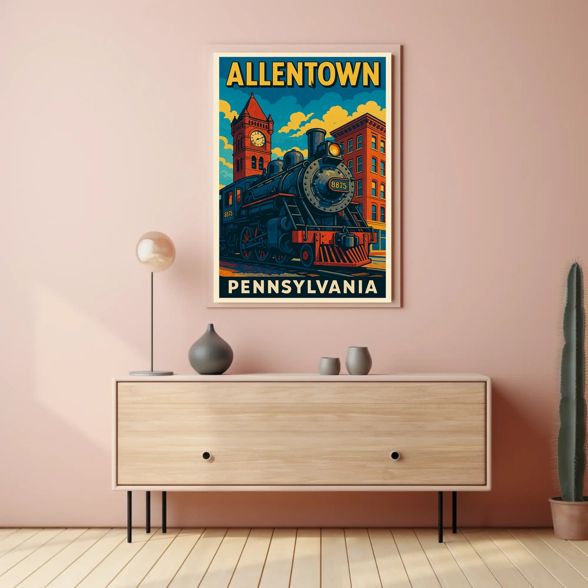 Allentown, Pennsylvania Vintage Travel Poster