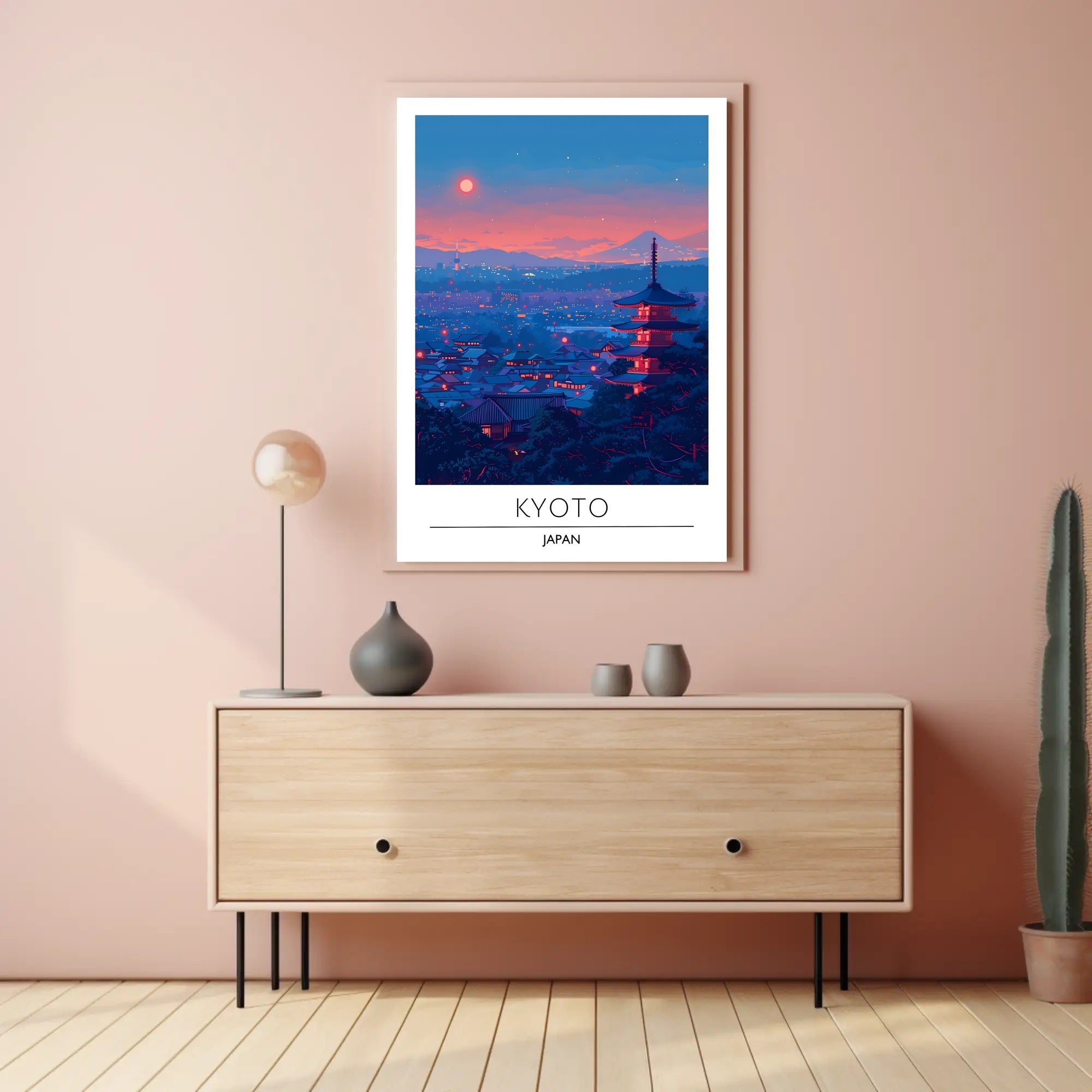 Kyoto Cityscape at Dusk: Cultural or Heritage Poster