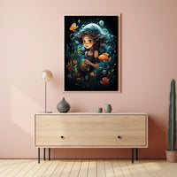 Oceans Whimsy Underwater Adventure Colorful Corals Fantasy Digital Painting Dreamer Poster