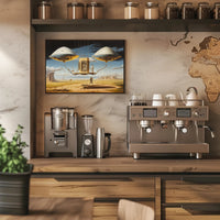 Surreal Futuristic Structure in Desert Landscape Futuristic Sci-Fi Poster