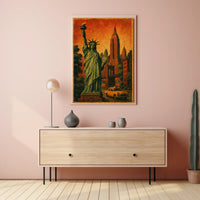 Timeless New York Poster Vintage NYC Skyline Wall Art Decor