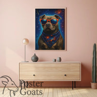 Stylish Cosmic Pup Space or Astronomy Poster