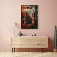 Bloomington Scenic Indiana Wanderlust Vintage Poster