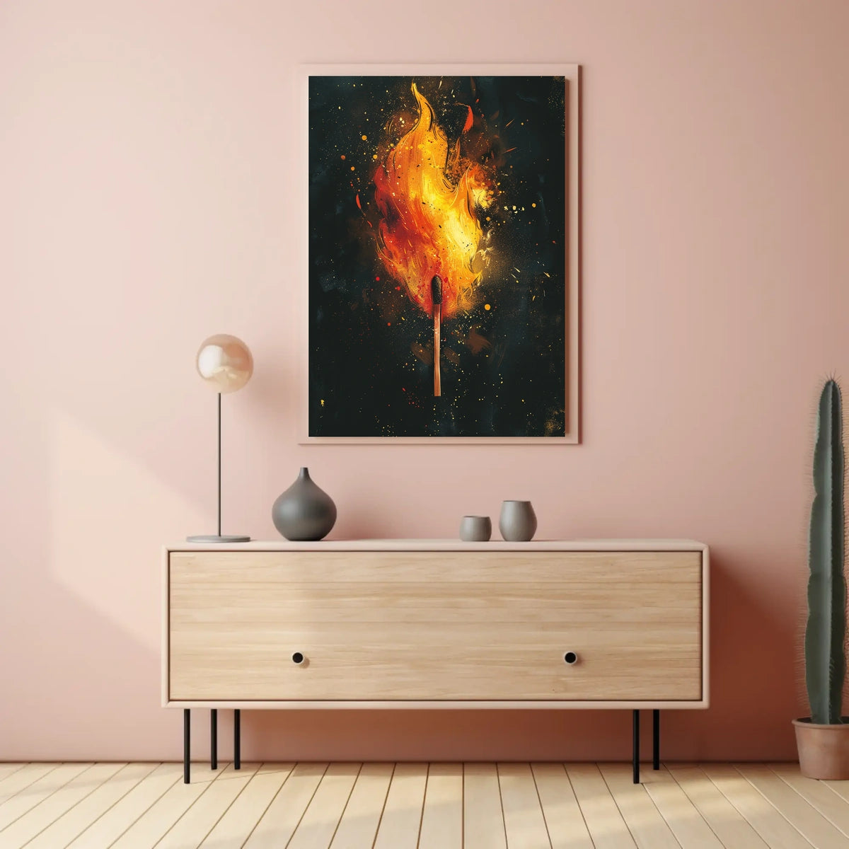 Ignite Your Space: Abstract Flame Art Poster