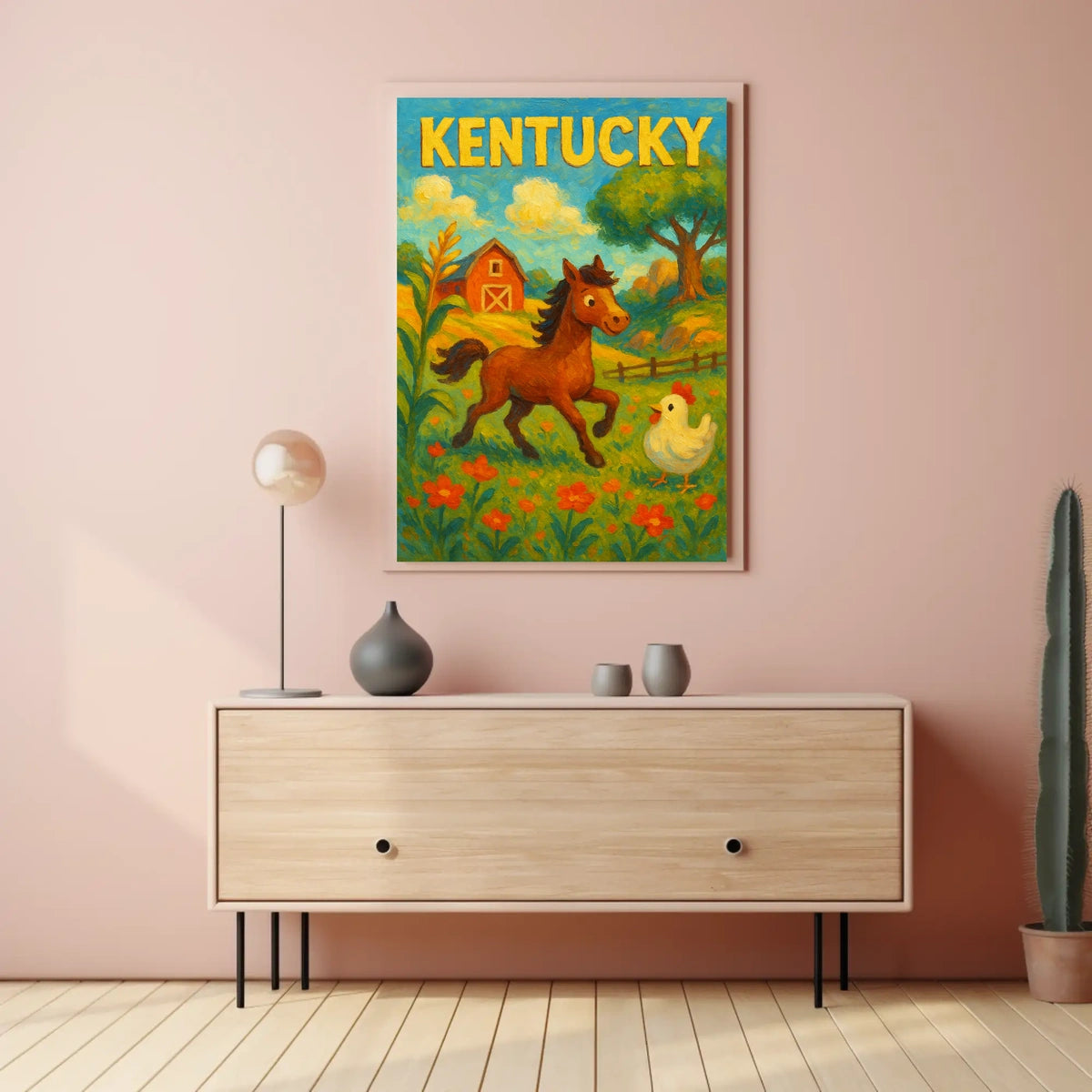 Kentucky Farm Life Rustic Vintage Poster