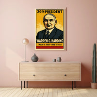Warren G. Harding 29th President of the United States Inked Comic Style Poster