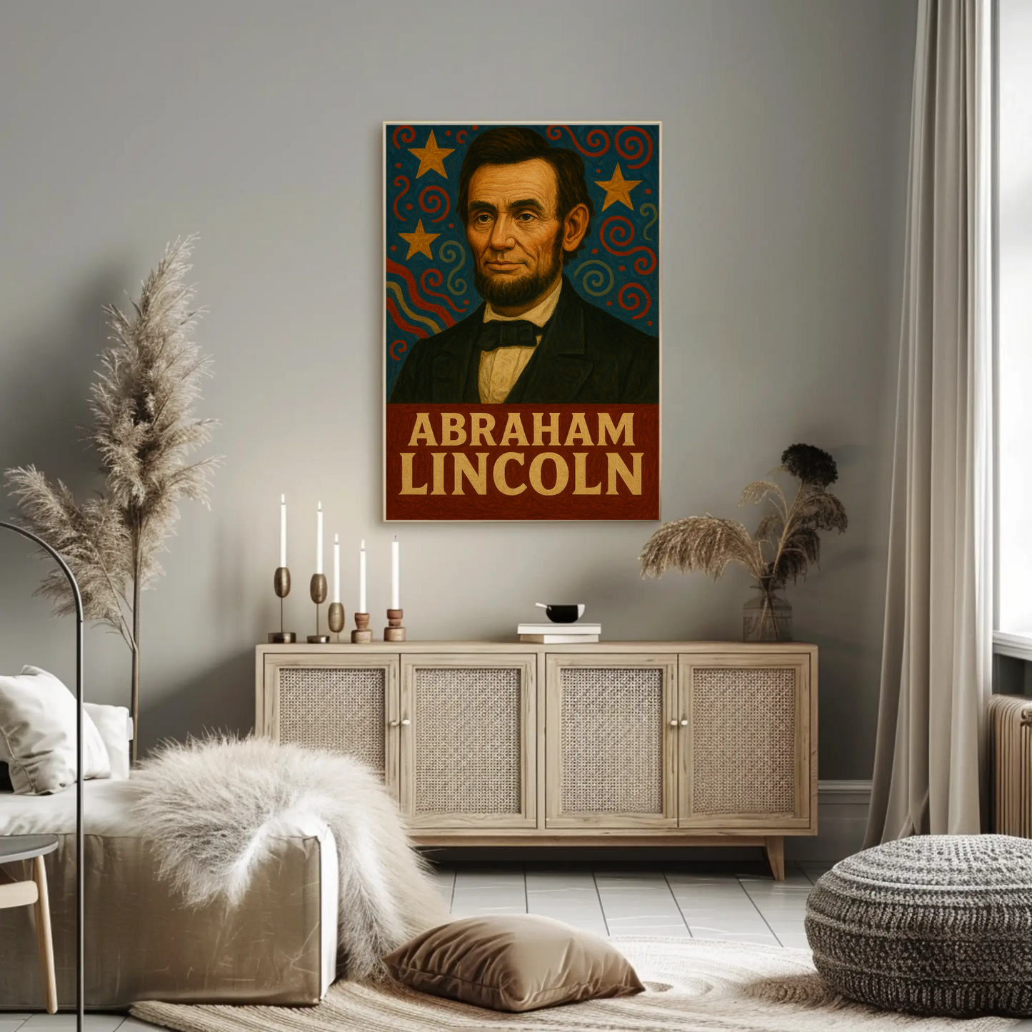 Abraham Lincoln Patriotic Portrait Vintage Poster