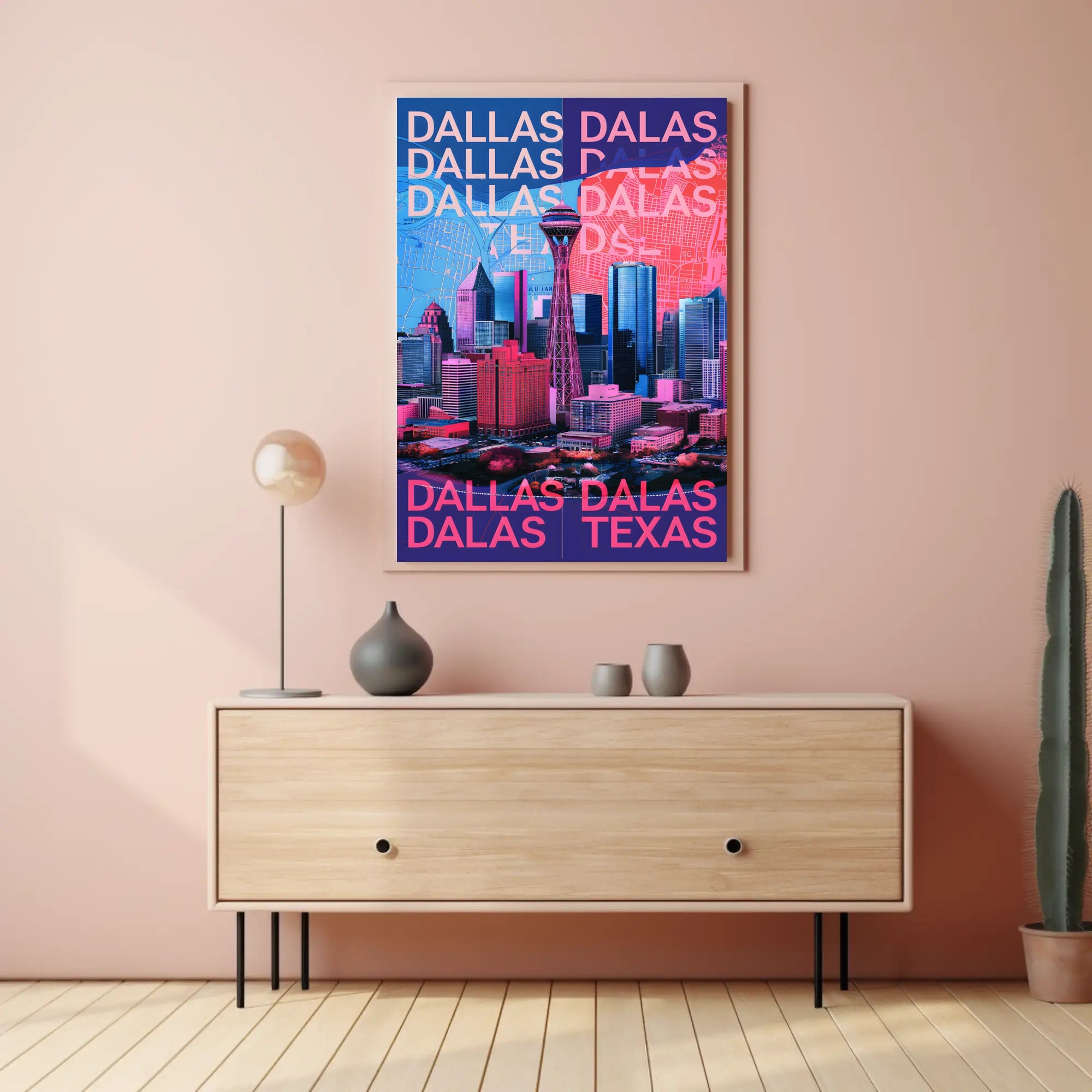 Vibrant Dallas Skyline Poster