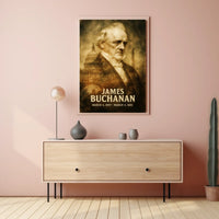 James Buchanan 15th President of the United States Double Exposure Poster